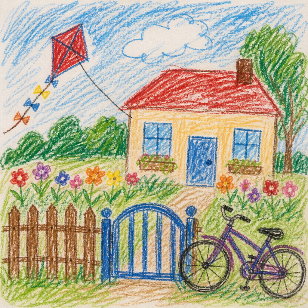 Raw family crayon card