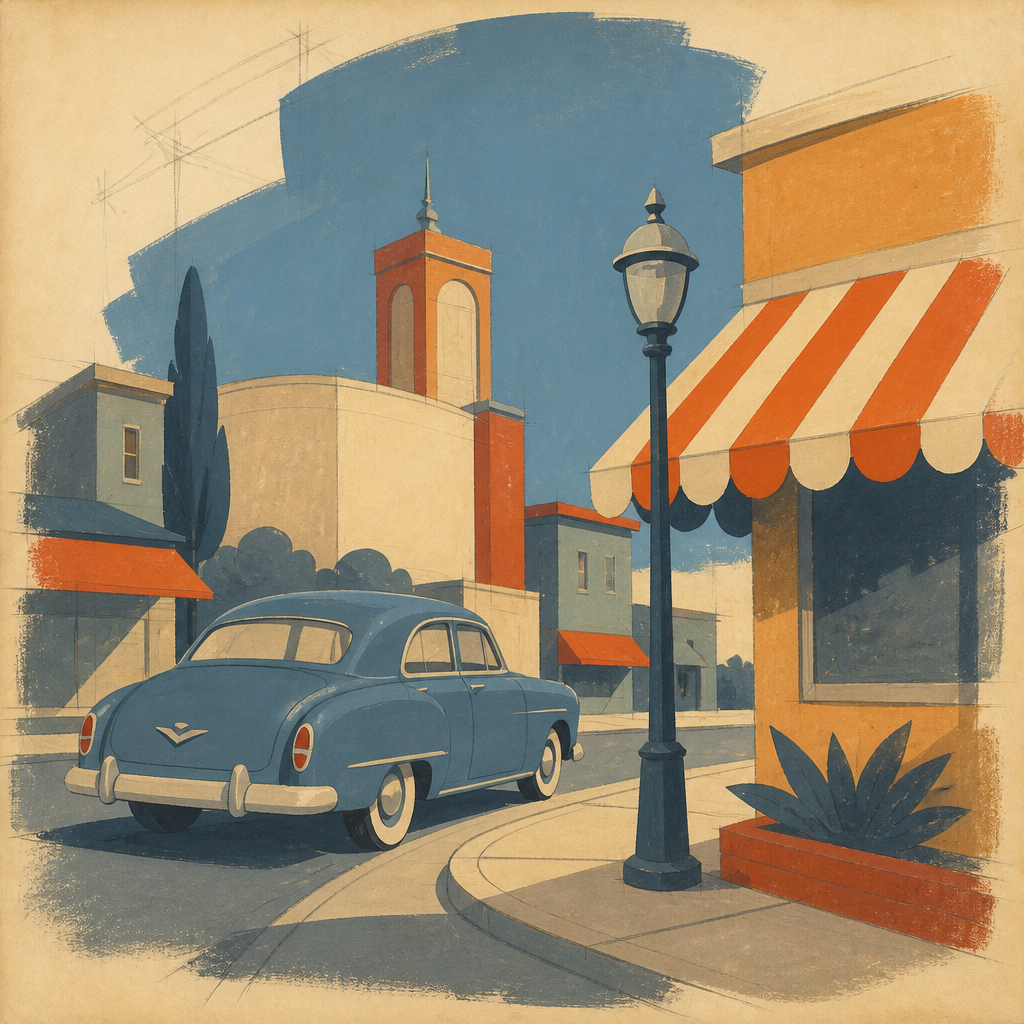 Mid-century gouache concept