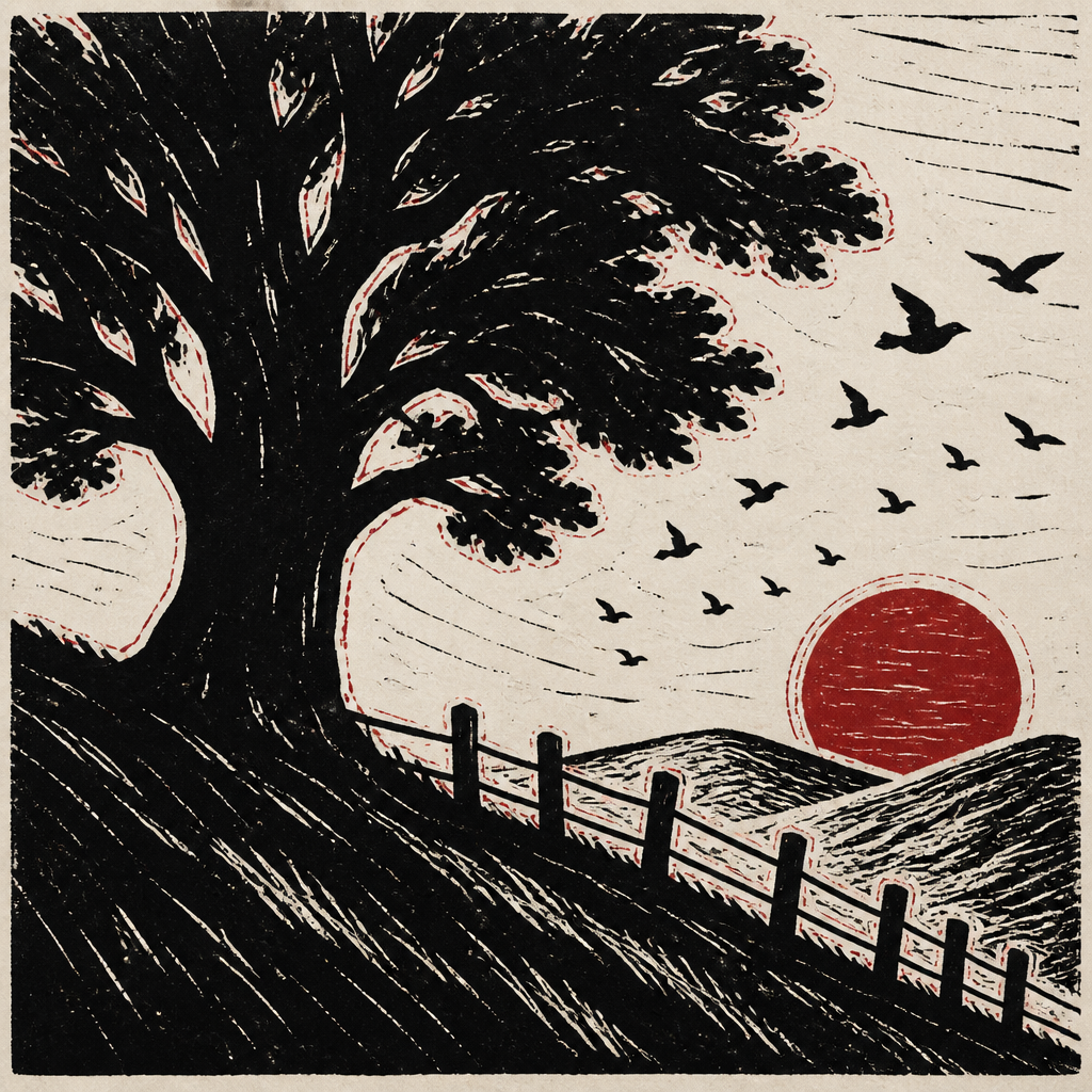 Rough linocut editorial