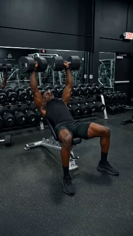 High-Energy Gym UGC: Heavy Dumbbell Press Template video template preview