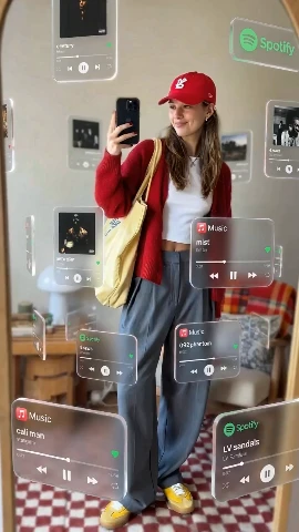 Floating Music Player AR Mirror Effect video template preview