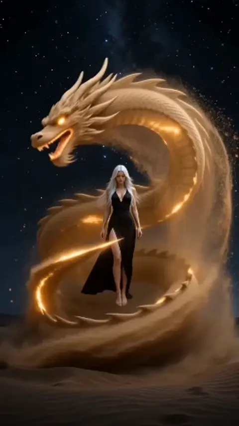 Fantasy Sand Morphing Dragon Transformation video template preview