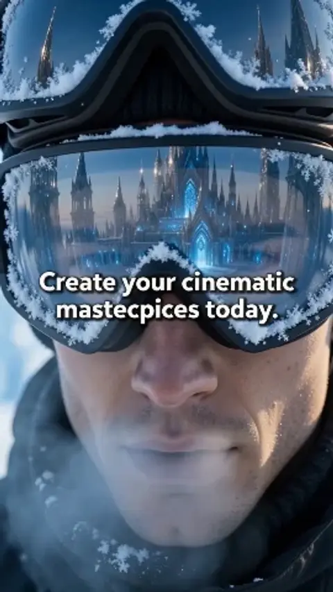 Futuristic Cinematic Ice Castle Showcase video template preview