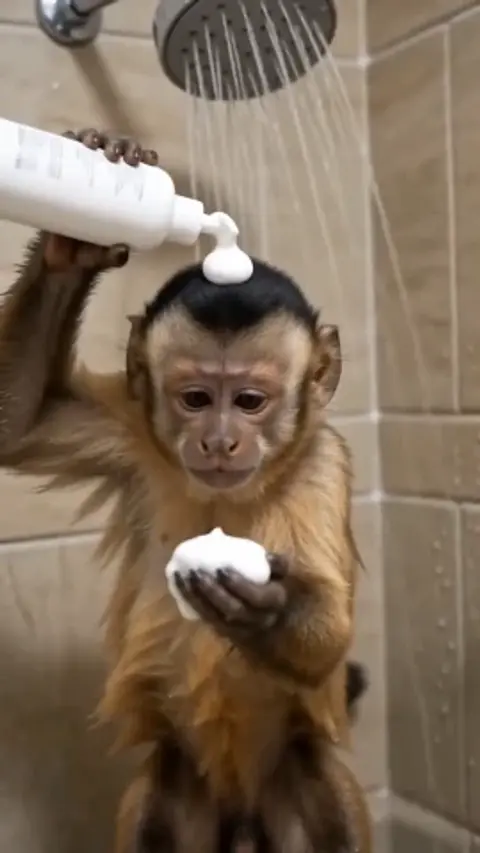 Dramatic Singing Monkey Shower Meme video template preview